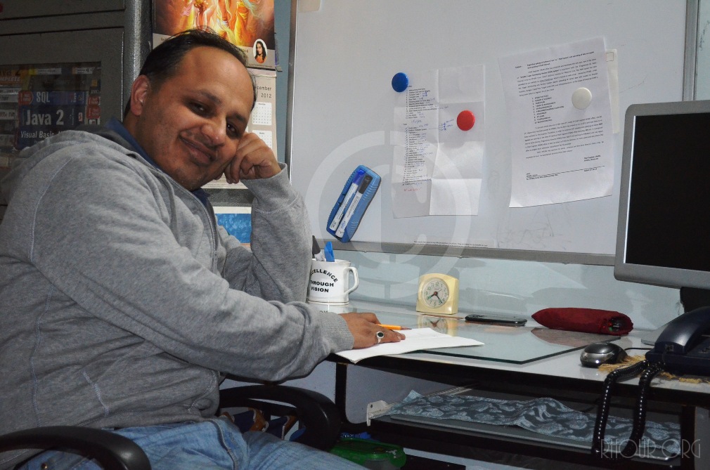 Rohit Sharma in his home office in August 2012